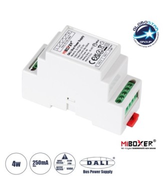 GLOBOSTAR® MiBOXER-DL-POW1 71420 DC DALI BUS Τροφοδοτικό-Μετασχηματιστής SELV Ράγας με 2 x 125mA 2W Κανάλια AC 220-240V σε DC 16V 250mA 4W Max IP20 - DALI BUS - Μ9 x Π3.4 x Υ6cm - 5 Χρόνια Εγγύηση